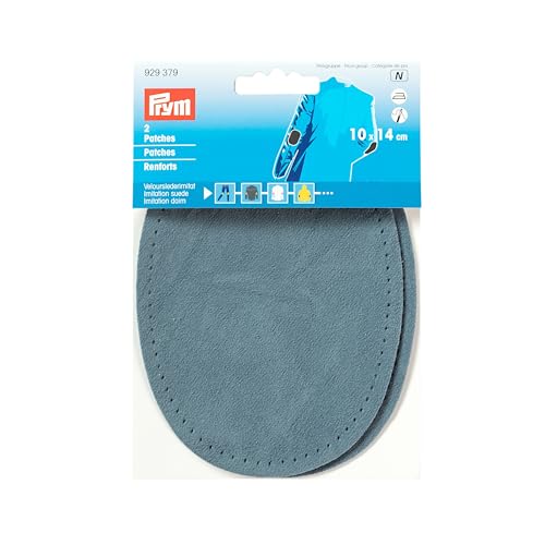 Prym 929379 Patches Velourslederimitat (bügeln) 10 x 14 cm mittelblau von Prym