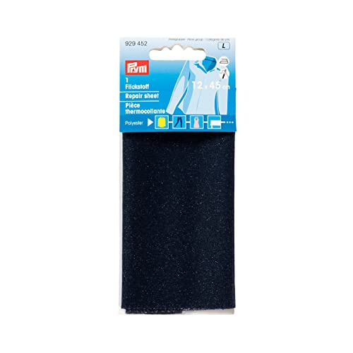 Prym 929452-1 Reparaturfolie zum Aufbügeln, 12 x 45 cm, Marineblau, blau, 45 cm von Prym