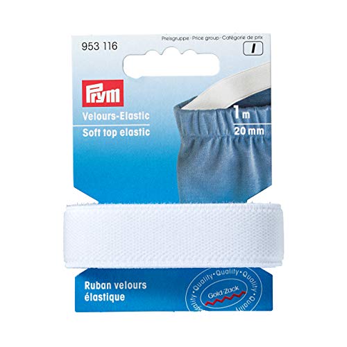 Prym 953116 Velour-Elastic 20 mm weiß von Prym