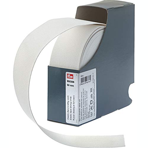 Prym 955306 Elastic-Band kräftig 50 mm weiß, 72Prozent PES 28Prozent ED von Prym