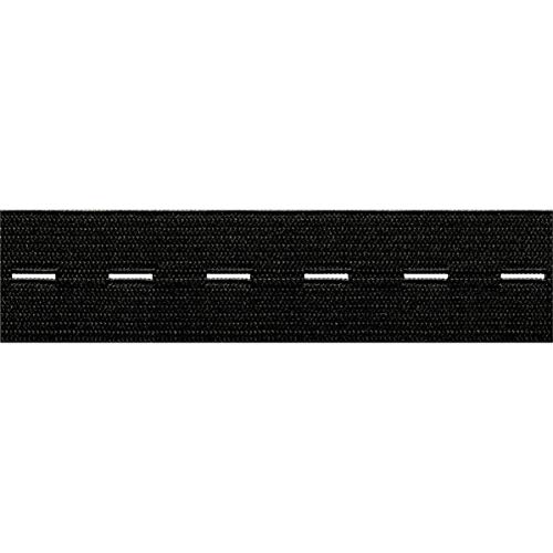 Prym 956053 Knopfloch-Elastic glattes Band 18 mm schwarz, 58% PES 40% ED 2% EL von Prym