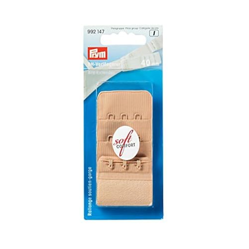 Prym 992147 BH-Verlängerer 3 x 3 Haken 40 mm Haut, 86 Polyamide/14 Percent Elastane, beige, 1 Stück (1er Pack) von Prym