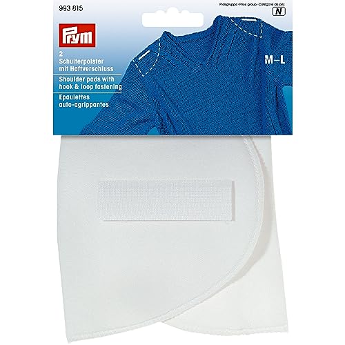 Prym 993816 Schulterpolster Halbmond Haftverschluß PA M-L Haut, Polyester, White, 160 x 115 x 15 mm, 2 Stück von Prym