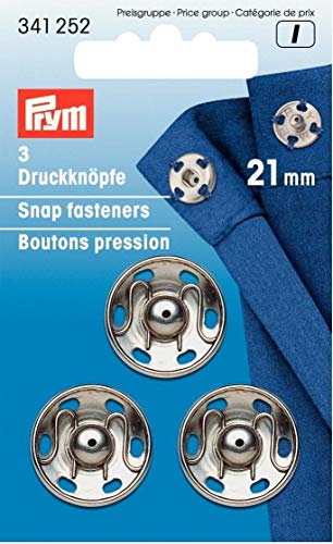 Prym Annäh MS silberfarbig 21 mm Druckknöpfe, Plastic, Silber, Durchmesser, 3 von Prym