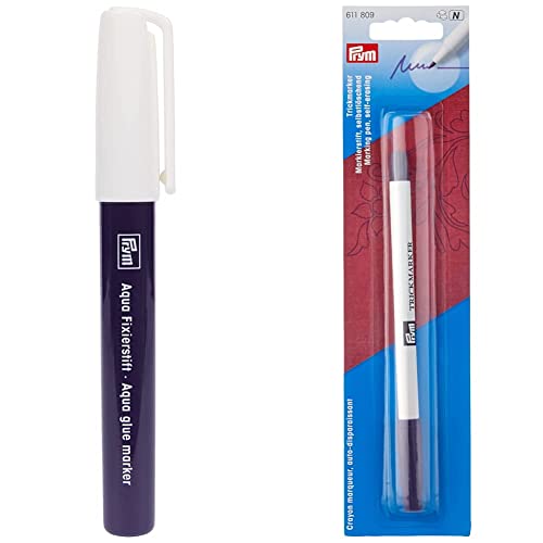 Prym Aqua-Fixiermarker, Gelb, One Size & Trick-Marker (selbstlöschend), violett von Prym