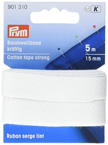 Prym Baumwollband kräftig 15 mm weiß, 100% CO von Prym