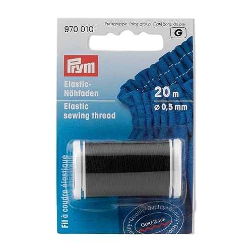 Prym Consu Nähgarn, Polyester, Schwarz, 20 Meter Länge x 0,5 mm Dicke von Prym