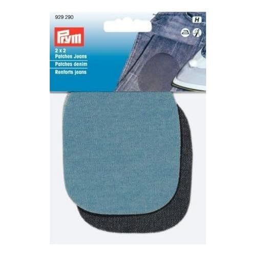 Prym 929290 Patches Jeans (bügeln) 8 x 9 cm hellblau/dunkelblau von Prym