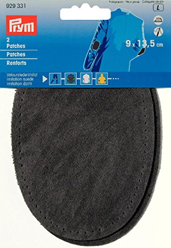 Prym 929331 Patches Velourslederimitat (bügeln) 9 x 13,5 cm Mittelgrau von Prym