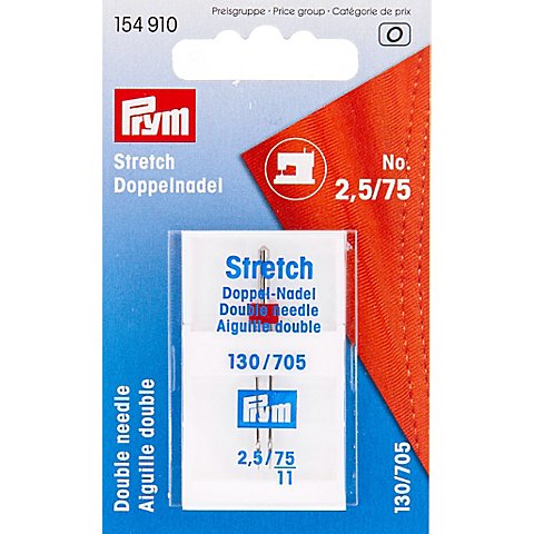 Prym Doppelnadel "Stretch", Stärke: 75, Nadelabstand: 2,5 mm von Prym