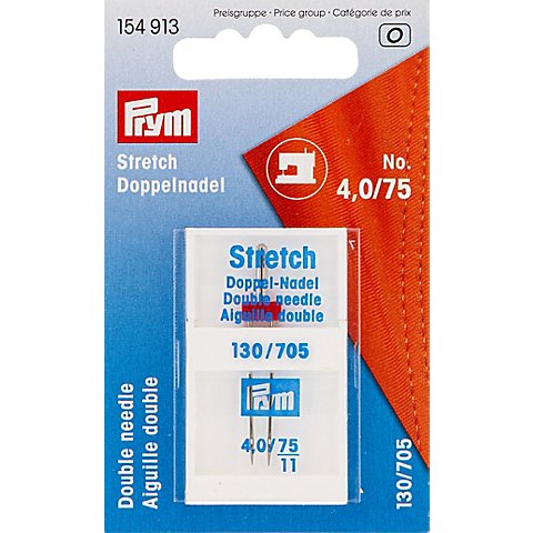 Prym Doppelnadel "Stretch", Stärke: 75, Nadelabstand: 4,0 mm von Prym