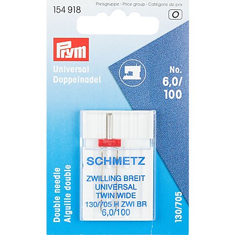 Prym Doppelnadel "Universal", Stärke: 100, Nadelabstand: 6,0 mm von Prym