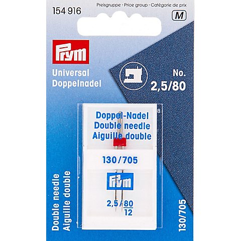 Prym Doppelnadel "Universal", Stärke: 80, Nadelabstand: 2,5 mm von Prym