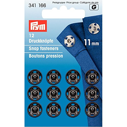 Prym Druckknöpfe, Metal, Schwarz, 11 mm Durchmesser von Prym