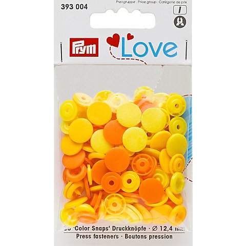 Prym Druckknöpfe "Color Snaps", gelb color, 12,4 mm Ø, 30 Stück von Prym