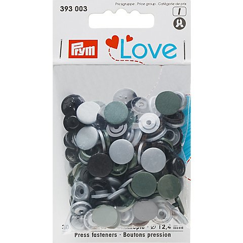 Prym Druckknöpfe "Color Snaps", grau color, 12,4 mm Ø, 30 Stück von Prym