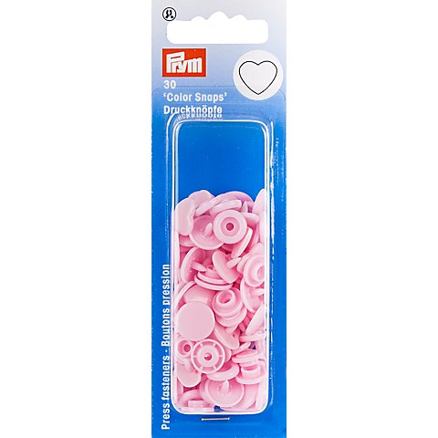 Prym Druckknöpfe "Color Snaps Herz", rosa, 12,4 mm Ø, 30 Stück von Prym