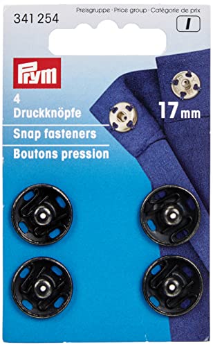 Prym Knöpfe schnappen, Metal, schwarz, 17 mm, 4 Stück, 4 von Prym