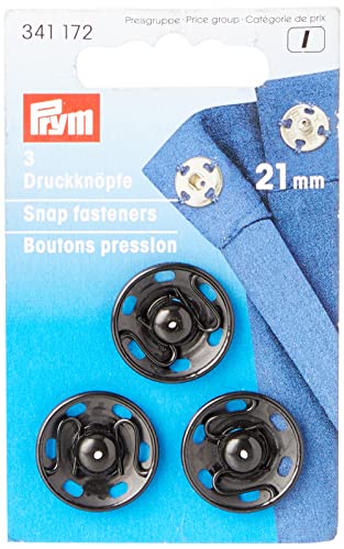 Prym 341172 Annäh-Druckknöpfe MS 21 mm schwarz von Prym