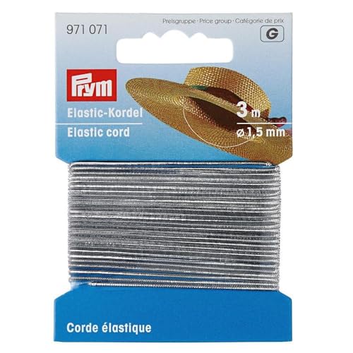 Prym 971071 Elastic-Kordel, 1,5 mm, 3 m, silberfarbig von Prym