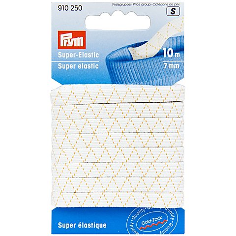 Prym Gold-Zack Gummiband "Super-Elastic", Breite: 7 mm, Länge: 10 m von Prym