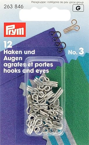 Prym 263846 Federhaken und Augen MS 3 silberfarbig, Silber von Prym