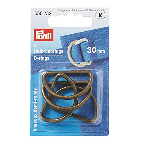 Prym 30 mm 555232 Halbrundringe altmessing, Polyester, Brass von Prym