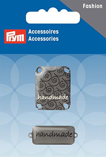 Prym "" Handmade Aufnäher Tabs/Charms, Metall, grau, 2-teilig von Prym