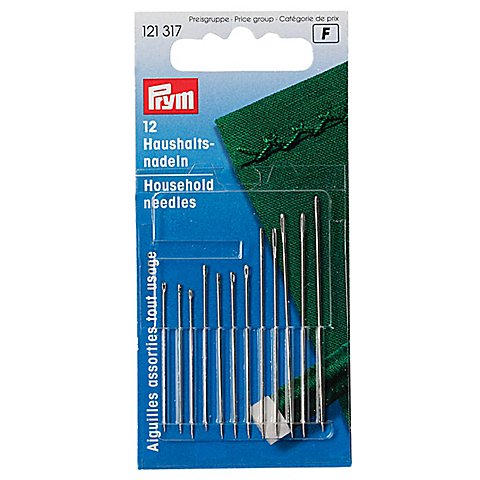 Prym Haushaltsnadeln, Stärke: 0,60–0,90 mm, Länge: 34–54 mm, Inhalt: 12 Stück von Prym