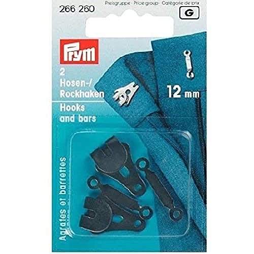 Prym Hosen-und Rockhaken, Metal, Schwarz, 12 mm Größe, 2 von Prym