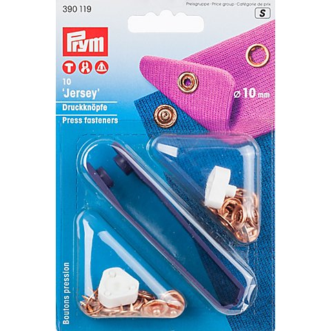 Prym Jersey-Druckknöpfe, kupfer, Größe: 10 mm Ø, Inhalt: 10 Stück von Prym