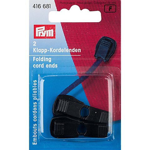 Prym Klapp-Kordelenden, schwarz, 2 Stück von Prym