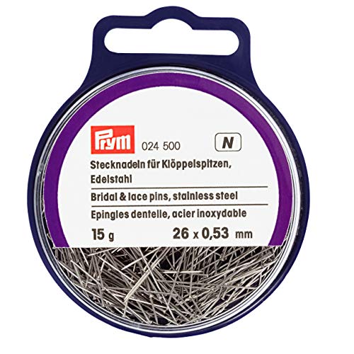 Prym Klöppelstecknadeln, Edelstahl, silberfarbig, 26 x 0,53mm, 024500 von Prym