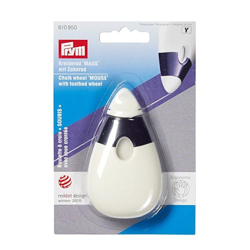 Prym Ergonomische Kreiderad Maus Ergonomics, Kunststoff, pflaumenblau, weiß, 1 cm von Prym