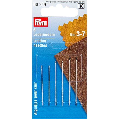 Prym Ledernadeln, Stärke: 0,70–0,90 mm, Länge: 36–43 mm, Inhalt: 6 Stück von Prym