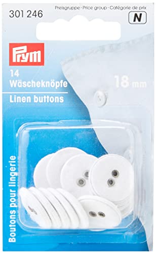 Prym Leinen Wäscherei Tasten, Plastik, Weiß, Einheits Größe, 14 von Prym