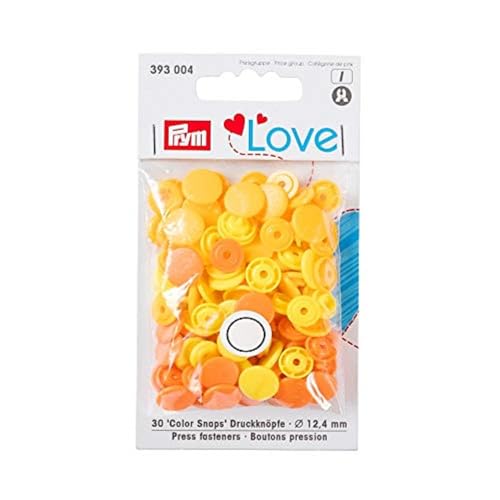 Prym Love Druckknopf Color KST 12,4 mm gelb, Polyester, 12.4 mm von Prym