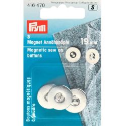 Magnet-Annähknöpfe silber 19mm 3 Stück von Prym