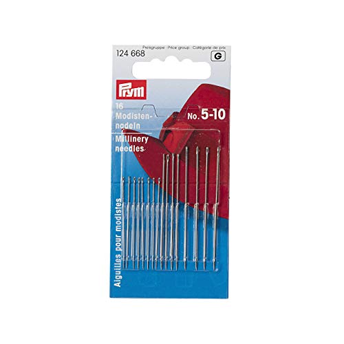 Prym Millinery Needles, Legierter Stahl, Silber, 16 Stück von Prym