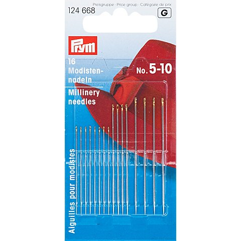 Prym Modisten-Nähnadeln, Stärke: 0,5 –0,8 mm, Länge: 38 – 51 mm, Inhalt: 16 Stück von Prym