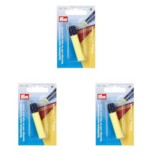 Prym Nachfüllmine für Aqua-Fixiermarker, Plastik, Gelb, One Size (Packung mit 3) von Prym