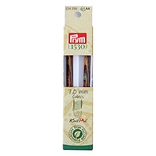 Prym Nadelspitzen CUBICS Natural farbig lang 11,6 cm 7,00 mm Strumpfstricknadel, Holz, Mehrfarbig, 7 mm von Prym