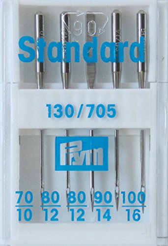 Prym Nähmaschinennadeln 130/705 Standard Stärke 70-100 silberfarbig 5 St von Prym