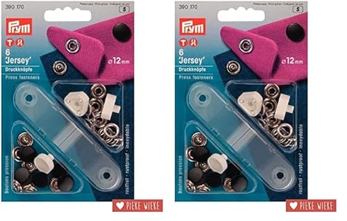 Prym Nicht nähen Snap Fastneres, Steel, Schwarz, 12 mm Stärke (Packung mit 2) von Prym