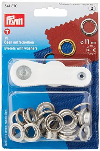 Prym Ösen und Scheiben 11,0 mm, 15 Stück., silberfarbig 11 mm von Prym