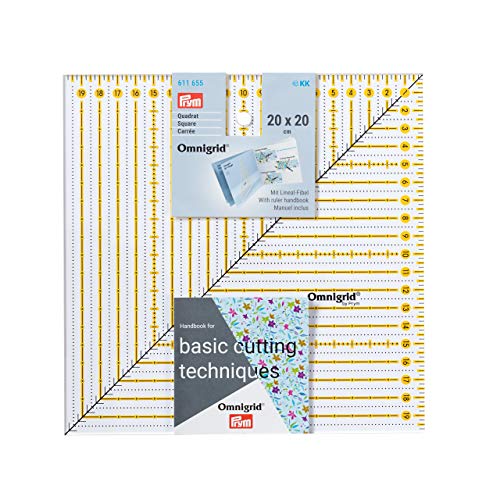 Prym 611655 Patchwork-Lineal Square 20 x 20 cm, Omnigrid von Prym