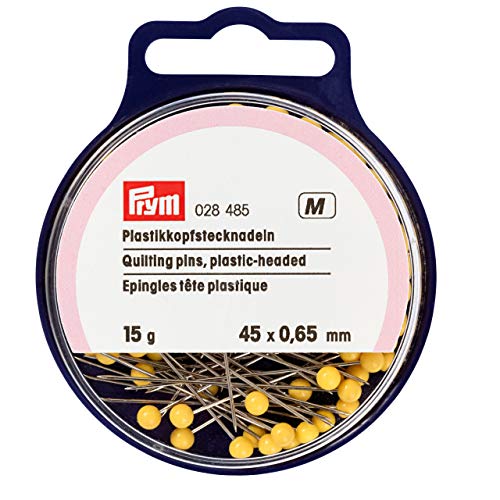 Prym Plastikkopfstecknadeln, 0,65 x 45mm, gelb, Stahl, 45 x 0,65mm, 028485-1 von Prym