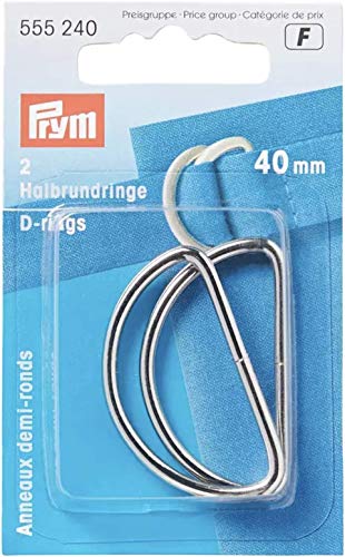 Prym 555240 Halbrundringe 40 mm silberfarbig, Silber von Prym