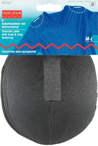 Prym schwarz 993837 Schulterpolster Raglan Haftverschluß PA M-L, Polyester, 115 x 150 x 11 mm, 2 Stück von Prym