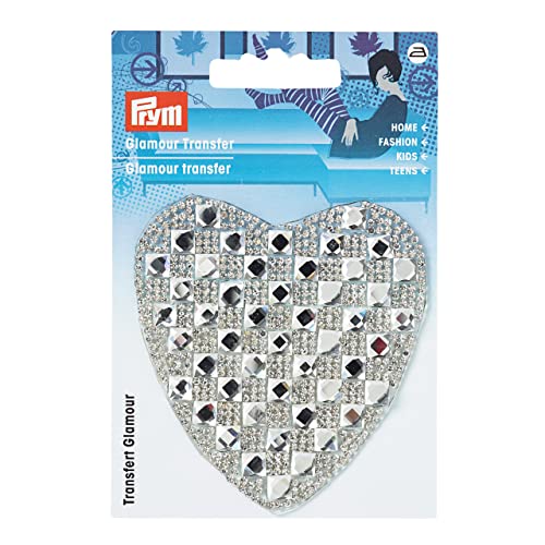 Prym 926632 Applikation Glamourtransfer Herz Silber von Prym